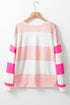 Colorblock Striped Drop Shoulder Long Sleeve Top